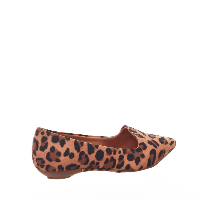 Sapatilha Slip-On Vizzano Bico Fino Estampada Onça Caramelo