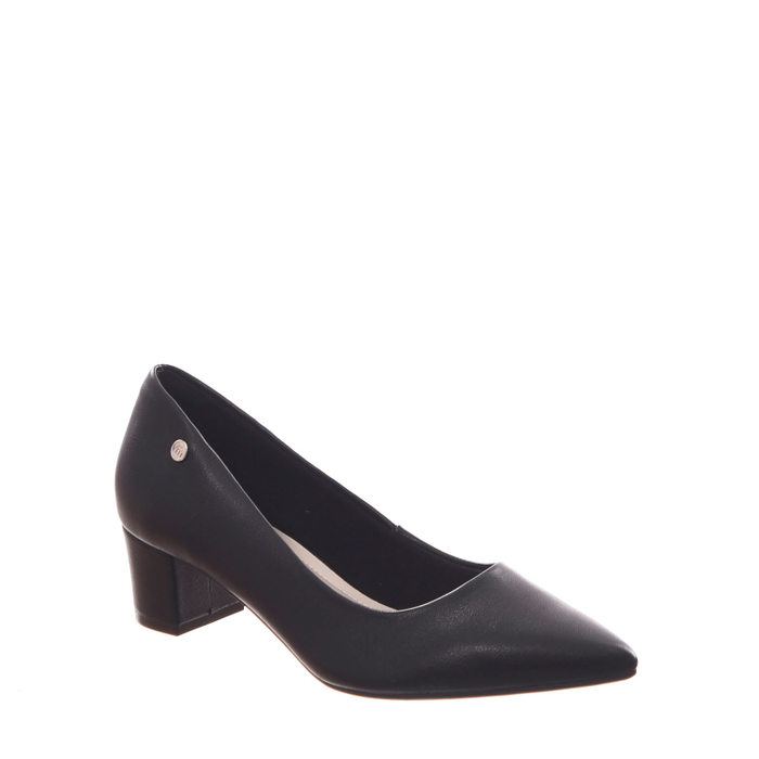 Sapato Scarpin Via Marte Salto Grosso Bico Fino Preto