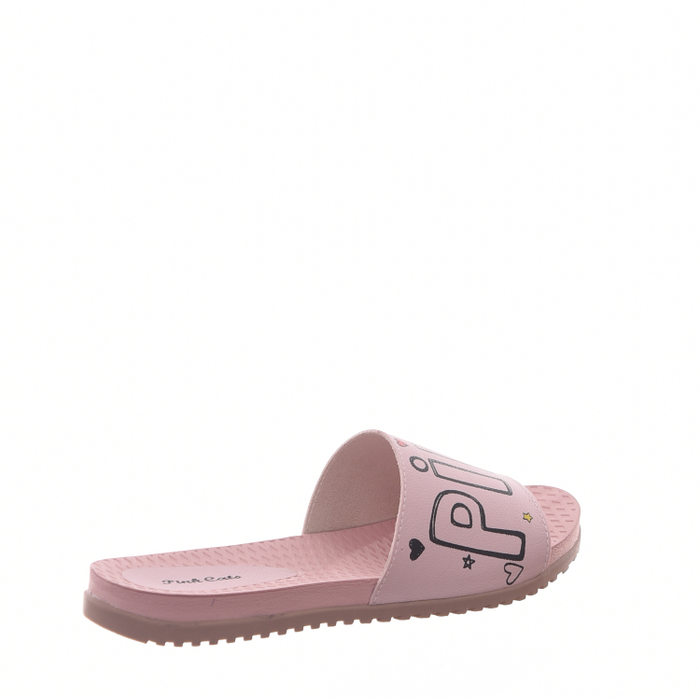 Chinelo Slide Pink Cats Tratorado Estampa Logo Rosa