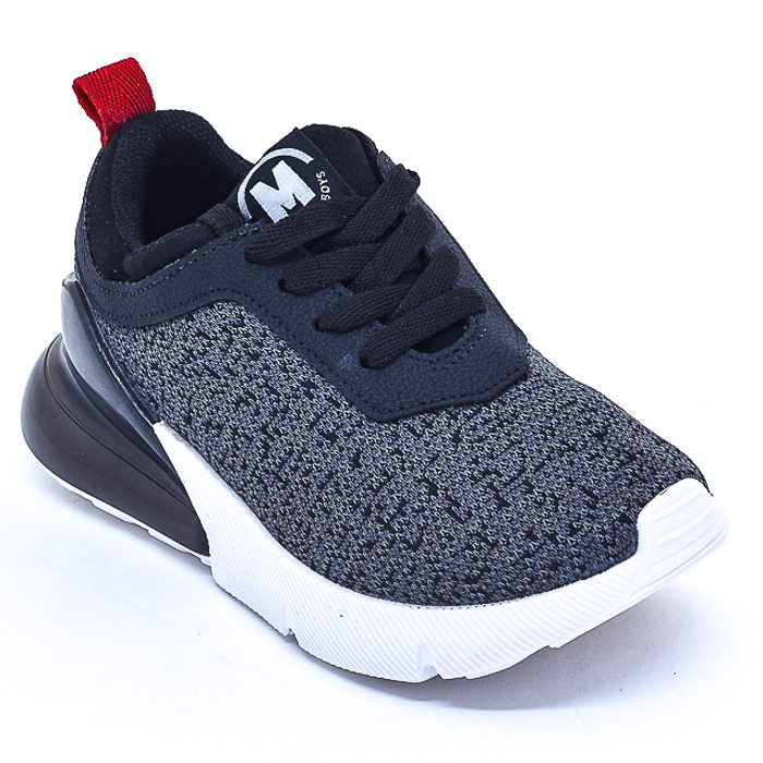 Tênis Molekinho Solado com Gel Grafite Mescla e Preto