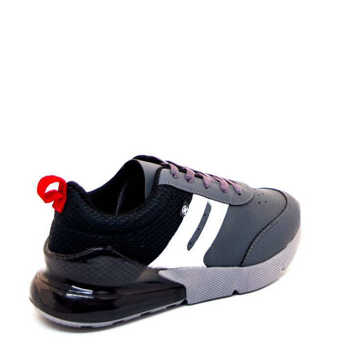 Tênis Molekinho com Gel Detalhe Microperfuros Tela Grafite e Preto