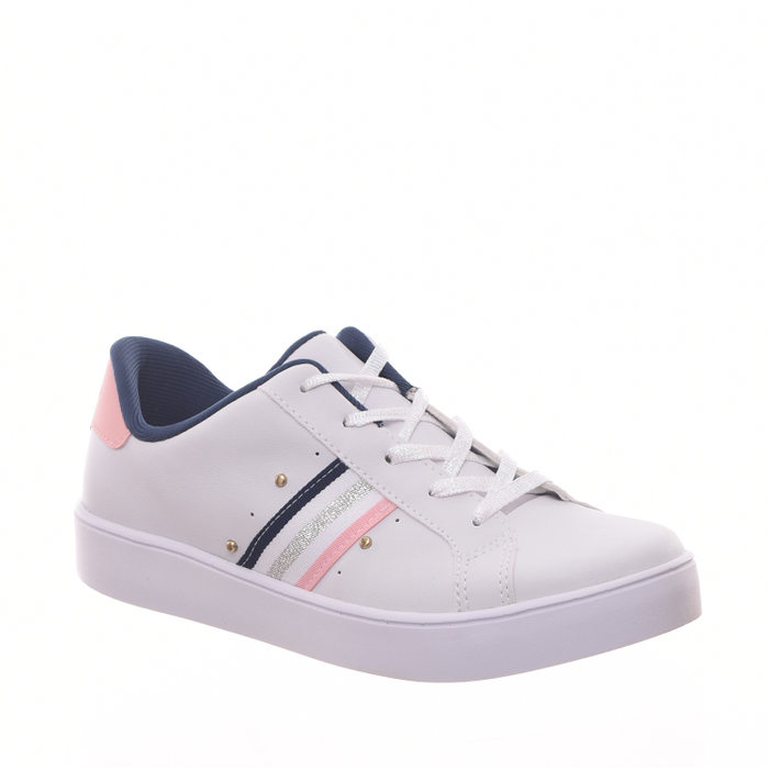 Tênis Pink Cats Cadarço Furta Cor Listra Lateral Branco