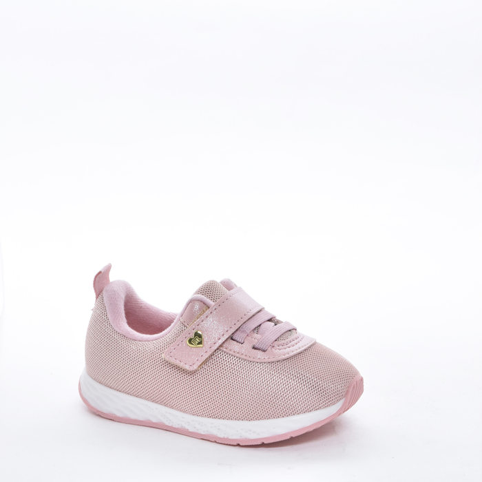 Tênis Jogger Molekinha Nylon Tecnologia Fresh Tech Fechamento Velcro Solado Trabalhado Rosa