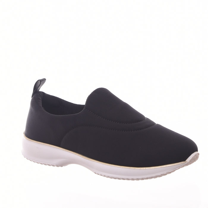 TÊNIS MODARE ULTRA CONFORTO SEM CADARÇO LYCRA PRETO E BRANCO