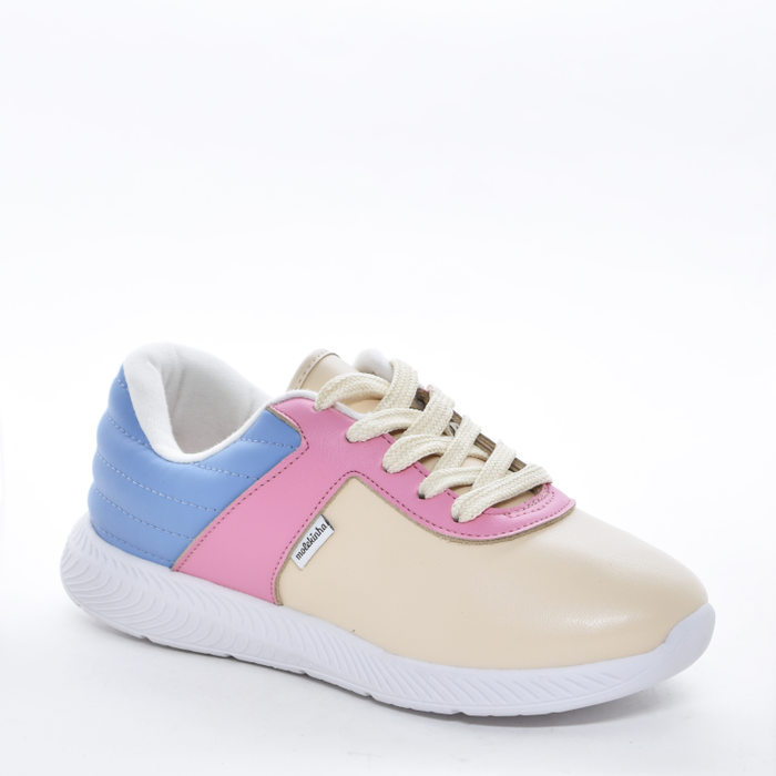 Tênis Jogger Molekinha com Recortes Coloridos Palmilha Soft Solado Trabalhado Multicores