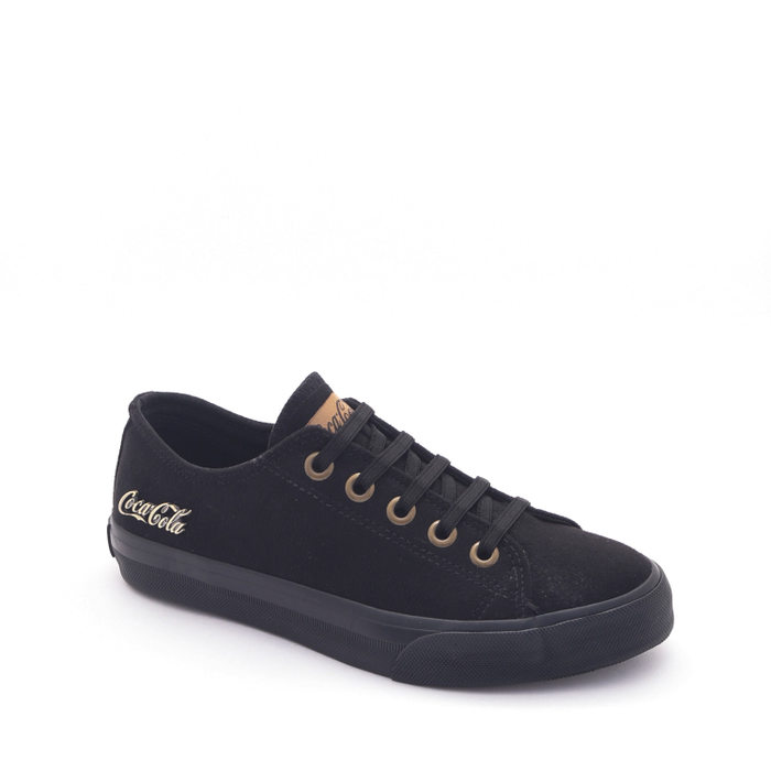 Tênis Coca Cola Suede Detalhe Metal Logo Preto