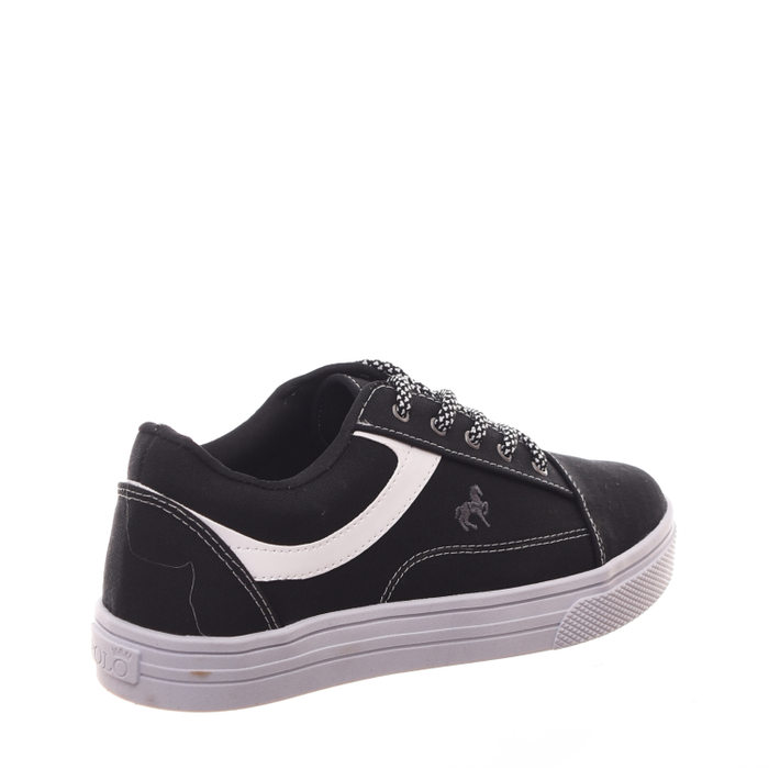 Tênis Polo Royal Detalhe Costura Preto e Branco
