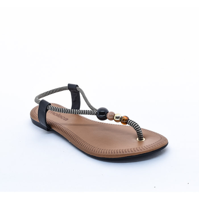 Sandália Moleca Cordão com Bolas Preto