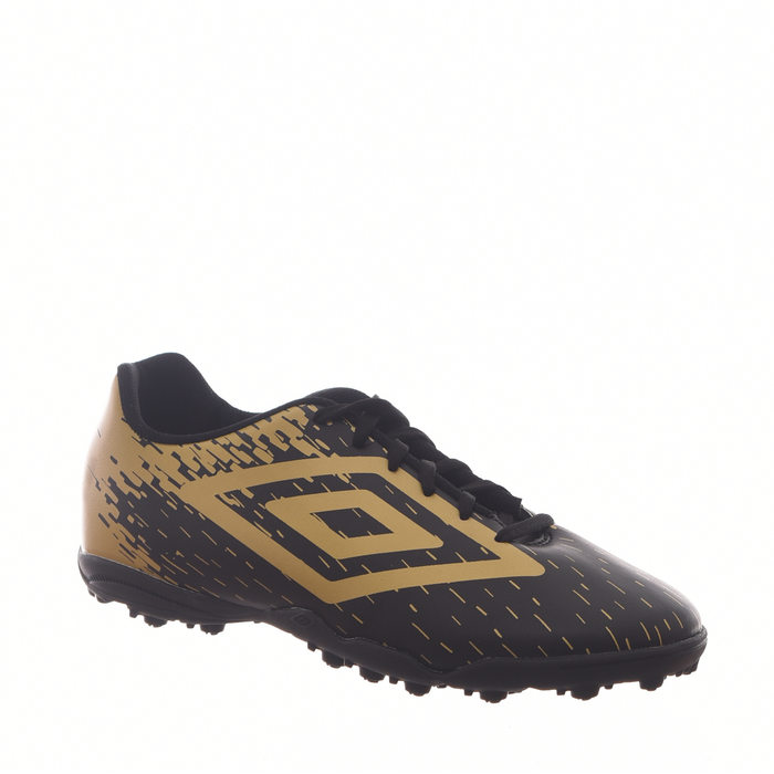 Chuteira Society Umbro Acid Preto e Dourado