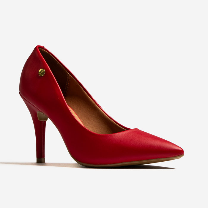 Sapato Scarpin Vizzano Liso Bico Salto Fino Alto Vermelho
