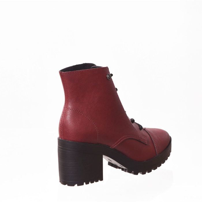 Bota Coturno Via Marte Solado Tratorado Bordô