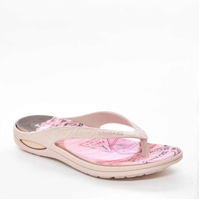 Chinelo Boaonda Lily Tira Trabalhada Tecnologia Comfortech Palmilha Maxisense Estampa Surf Rosa Clar