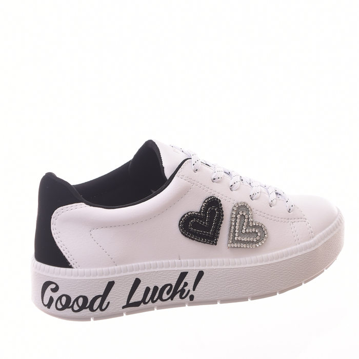 Tênis Ramarim Chunky Flatform Aplicação Coração Estrass Branco