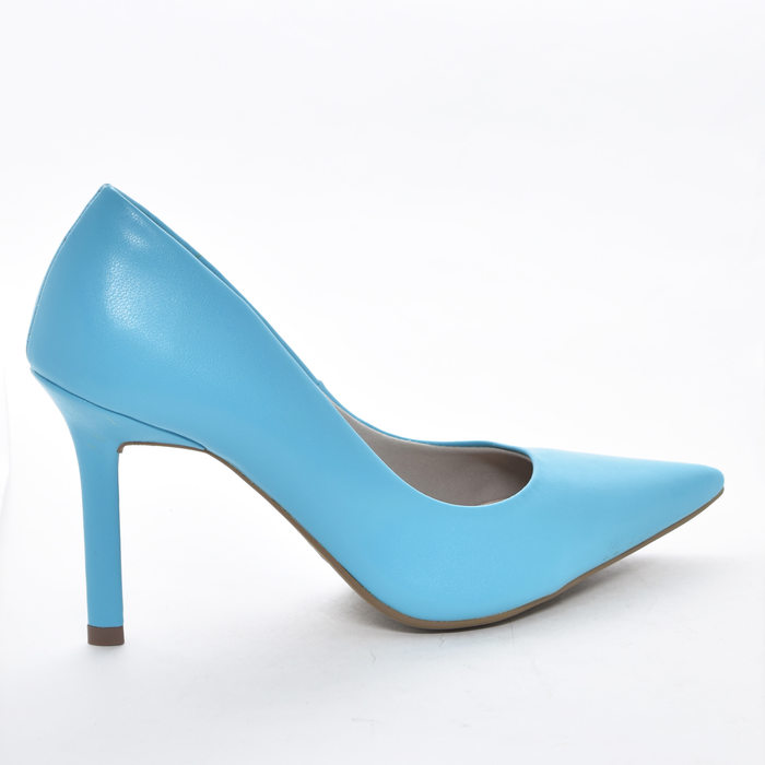 Sapato Scarpin Via Marte Salto Fino Médio Azul Turquesa