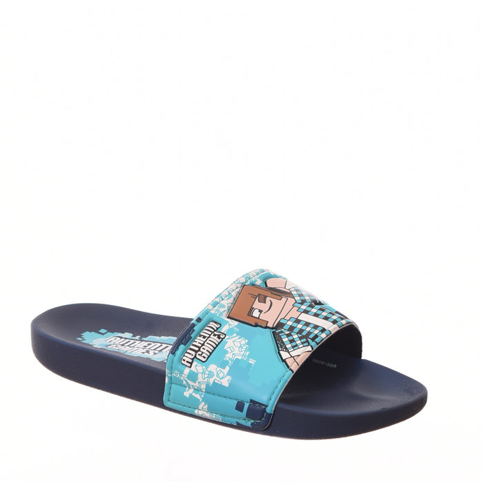 Chinelo Slide Grendene Authentic Games Turquesa e Azul Marinho