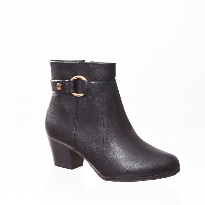 BOTA ANKLE BOOT MODARE ULTRA CONFORTO DETALHE FIVELA PRETA