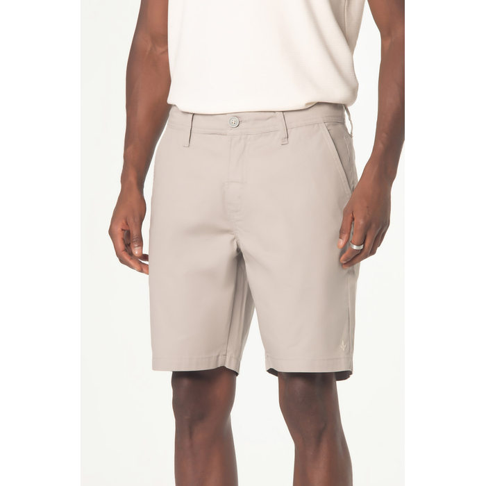 Bermuda Dlz Chino Algodão Lisa Aplicação Bordado Logo Bolso Faca Cinza