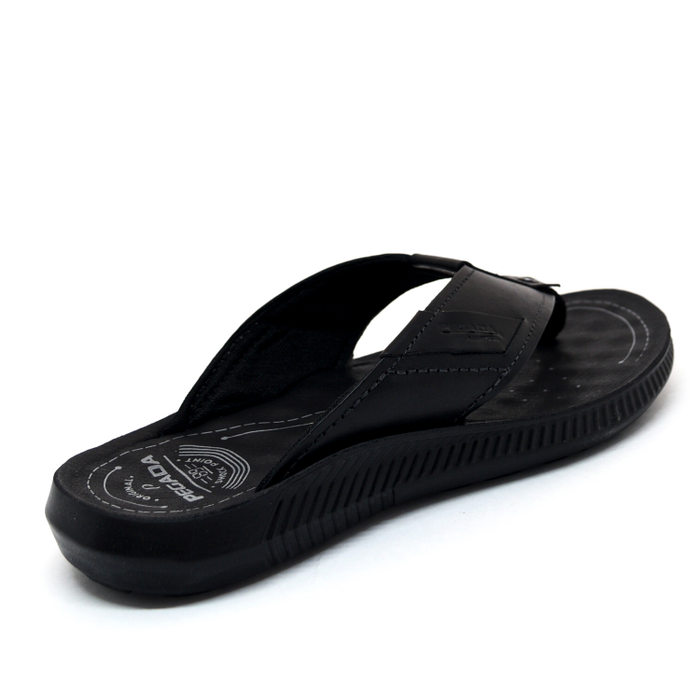 Chinelo Pegada Couro Preto