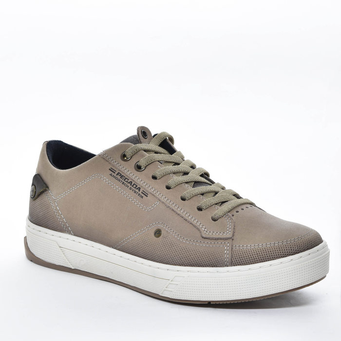 Sapatênis Pegada Couro Tecnologia Amortech Cadarço Elástico Microperfuros Detalhe Solado Antiderrapa