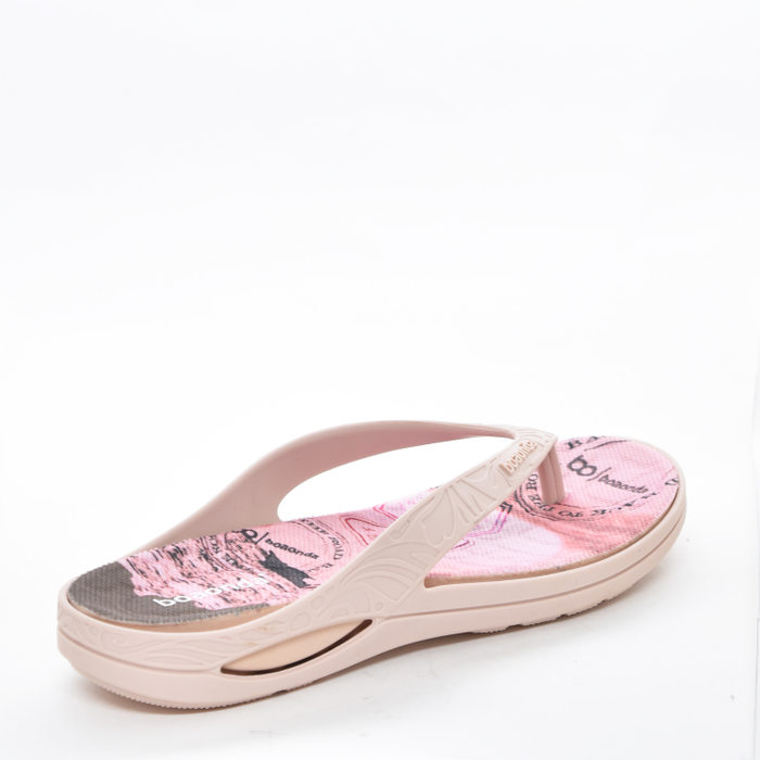 Chinelo Boaonda Lily Tira Trabalhada Tecnologia Comfortech Palmilha Maxisense Estampa Surf Rosa Clar