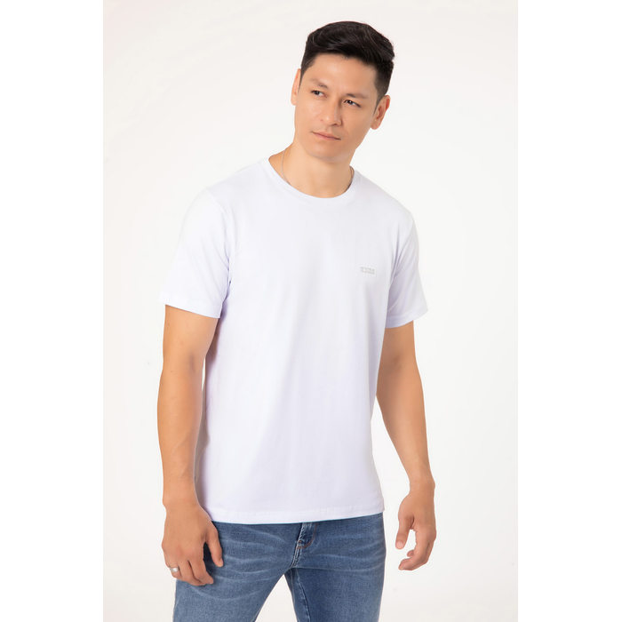Camiseta Dlz Algodão Elastano Manga Curta Detalhe Escrita Emborrachado Aplicação Logo Branco