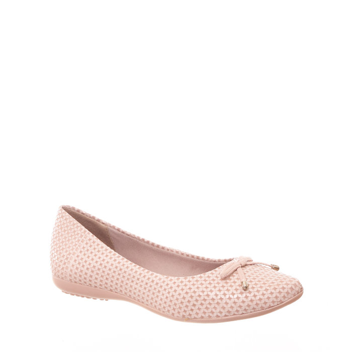 SAPATILHA BOTTERO COURO TRABALHADO DETALHE LAÇO BICO FINO ROSÊ