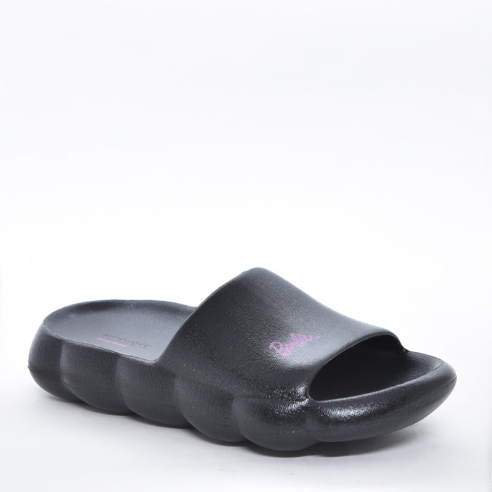 Chinelo Slide Grendene Barbie Comfy Nuvem Brilhoso Trabalhado Preto