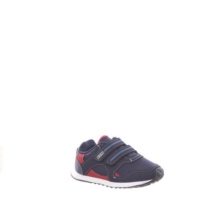 Tênis Jogger Klin Anatômico com Velcro Azul Marinho e Vermelho