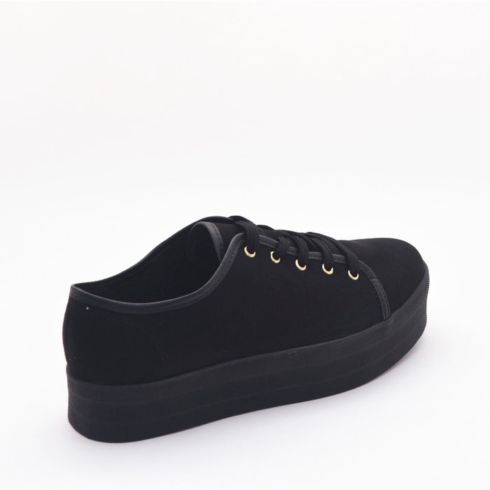 Tênis Moleca Flatform Camurça Preto