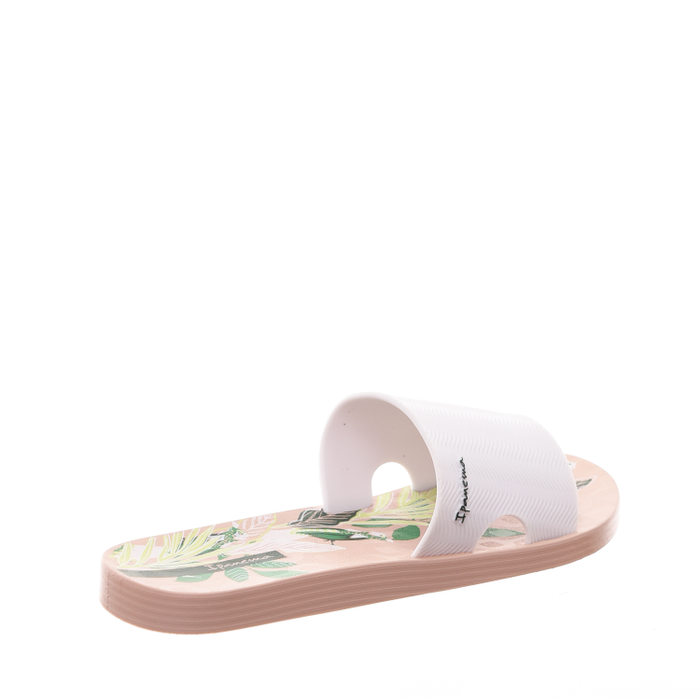 Chinelo Slide Ipanema Way Print Branco e Rosa