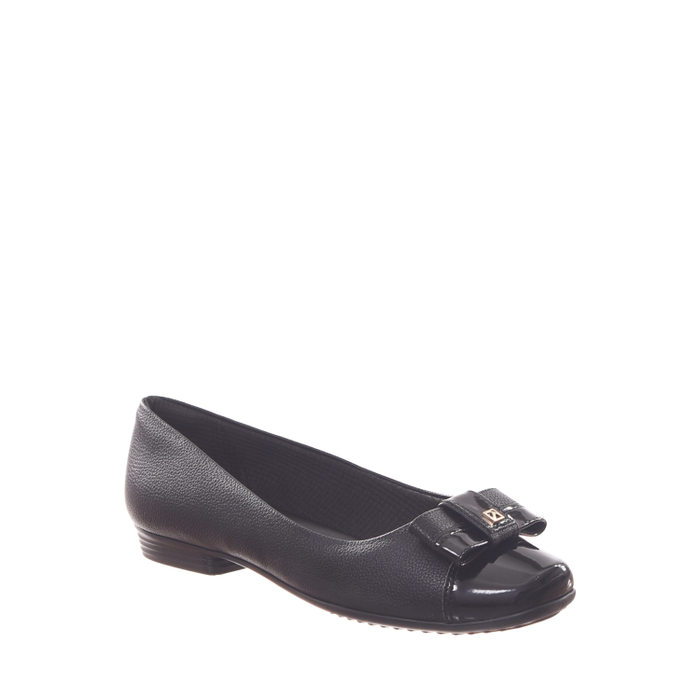 SAPATO PICCADILLY MINI CROCO DETALHE VERNIZ LAÇO PRETA