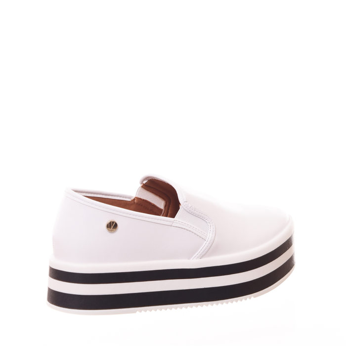 Tênis Slip-On Vizzano Flatform Solado Listrado Branco
