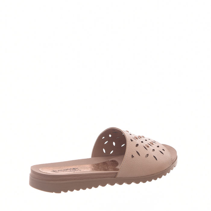Chinelo Slide Mississipi Tratorado Detalhe Microperfuros Bege