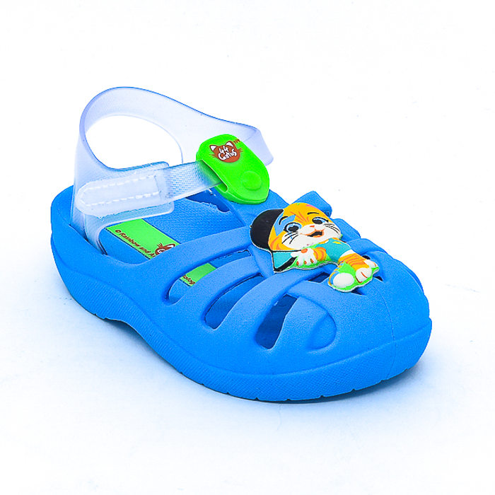 Sandália Crocs Grendene 44 Gatos Fechamento Velcro Azul