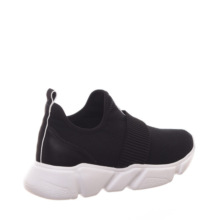 Tênis Chunky Giulia Domna Detalhe Elástico e Malha Trabalhada Preto e Branco