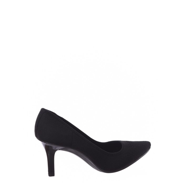 Sapato Scarpin Mississipi Tricô Trabalhado Bico Fino Preto