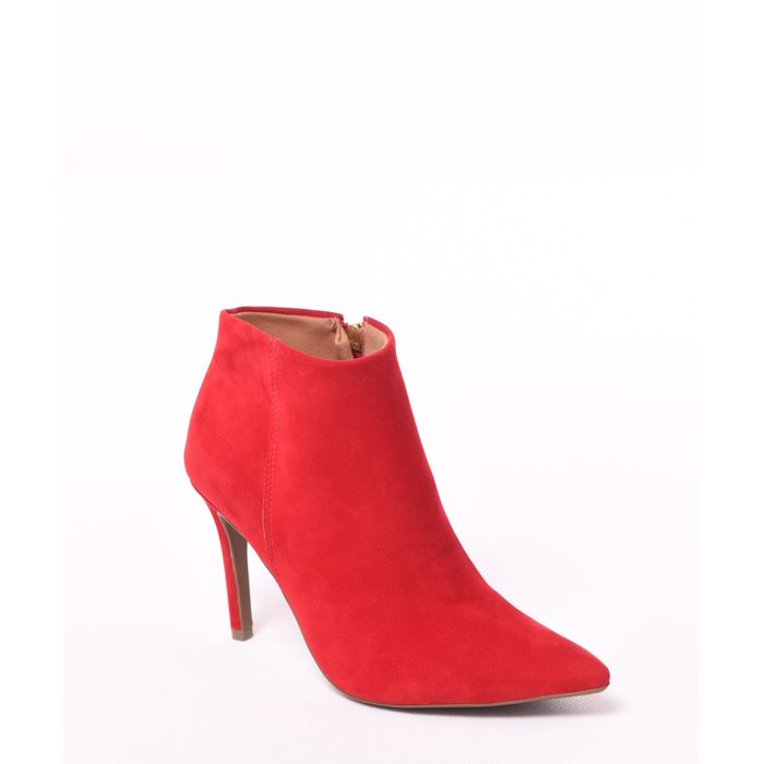 Bota Bebecê Ankle Boot Nobuck Vermelha