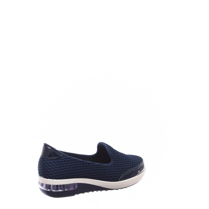 TÊNIS SLIP-ON MODARE ULTRA CONFORTO TELA COM AMORTECEDOR GEL DETALHE VERNIZ  AZUL MARINHO