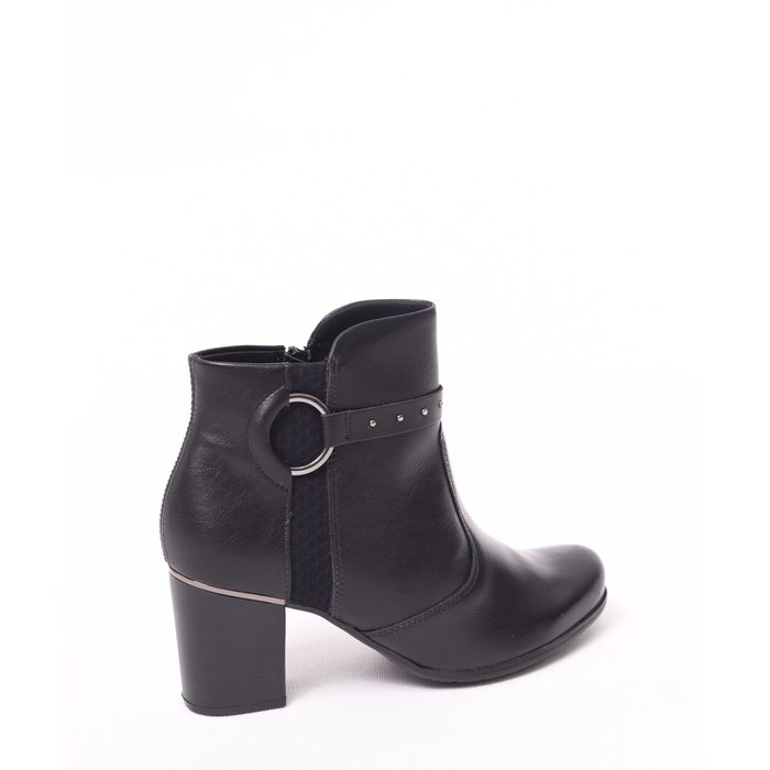 BOTA COMFORTFLEX ANKLE BOOT DETALHE EM PIQUET PRETA