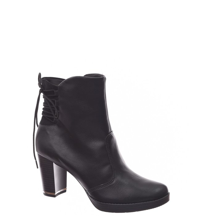 BOTA ANKLE BOOT PICCADILLY DETALHE CADARÇO MAXITHERAPY PRETA