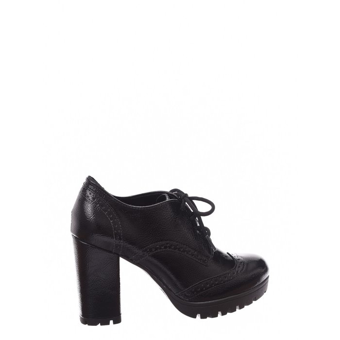 Sapato Oxford Via Marte  Solado Tratorado Verniz Molhado Preto