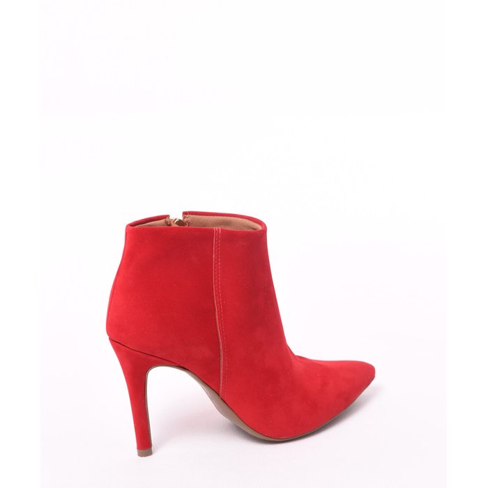 Bota Bebecê Ankle Boot Nobuck Vermelha
