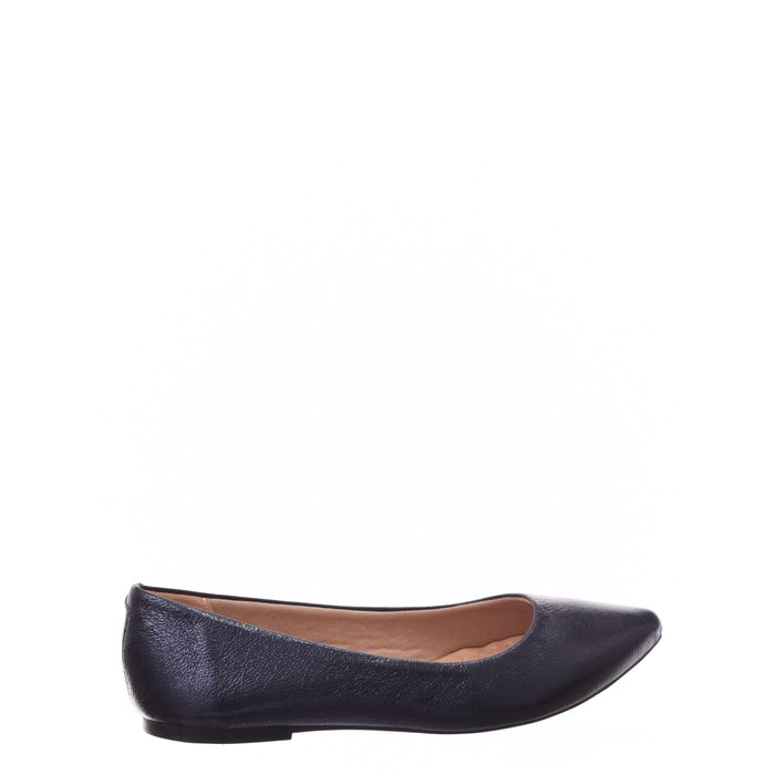 Sapatilha Sua Cia Bico Fino Metalizada Azul Marinho