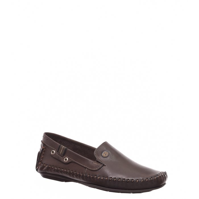 Sapato Mocassim Pegada Couro Marrom