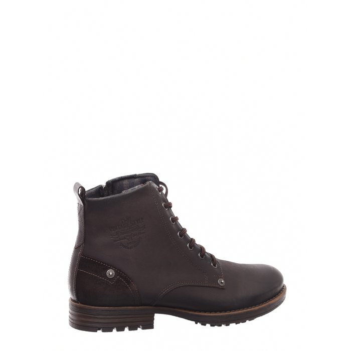 BOTA COTURNO PEGADA DETALHE ZÍPER LATERAL COURO MARROM