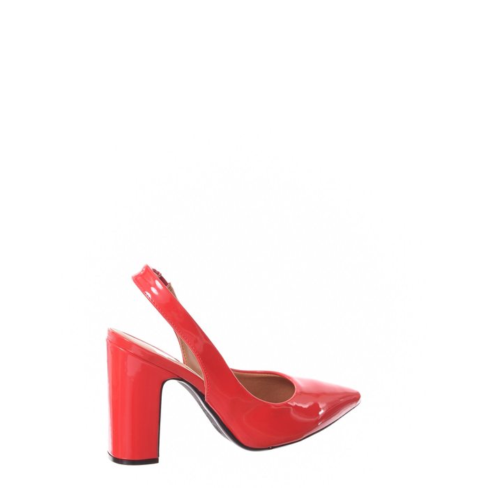 Sapato Chanel Vizzano Verniz Bico Fino Detalhe Elástico Vermelho