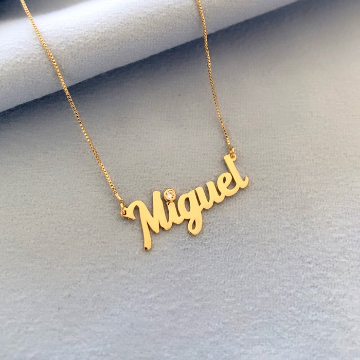 Colar Nome Zircônia