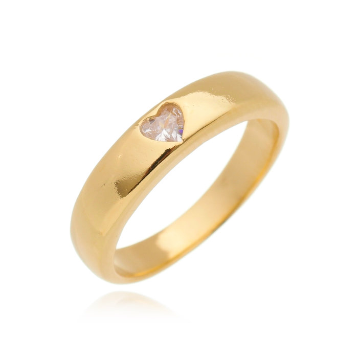 Anel Largo Coração Afeto