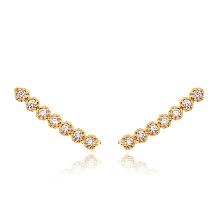 Brinco Virgula Ear Cuff Zirconia