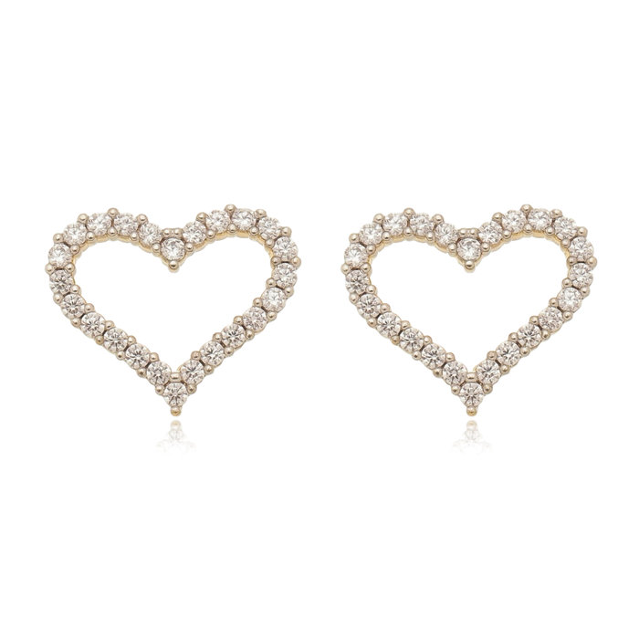 Brinco Coração Zirconia Afeto